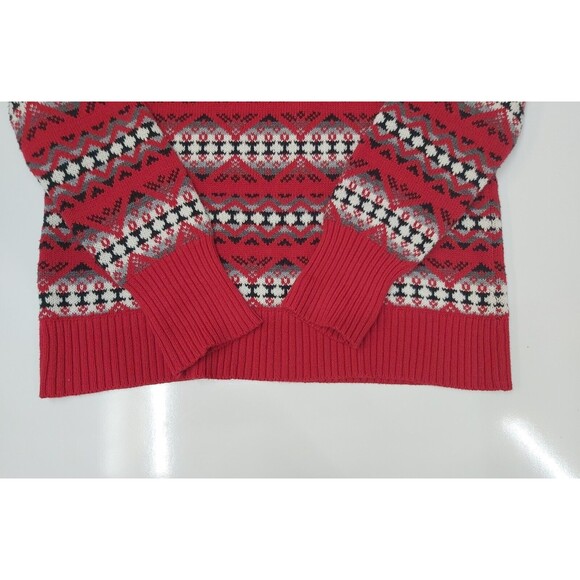 Chaps Womens Red White and Black Turtle Neck Sweater size Medium - Picture 6 of 12
